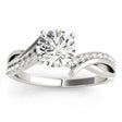 Lab Diamond Twist Bypass Engagement Ring Setting 14k White Gold (0.09ct)