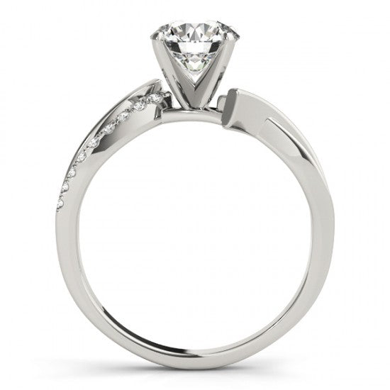 Lab Diamond Twist Bypass Engagement Ring Setting 14k White Gold (0.09ct)