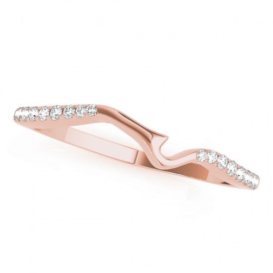 Lab Grown Diamond Twist Bypass Bridal Set Setting 14k Rose Gold (0.17ct)