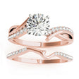 Lab Diamond Twist Bypass Bridal Set Setting 14k Rose Gold (0.17ct)