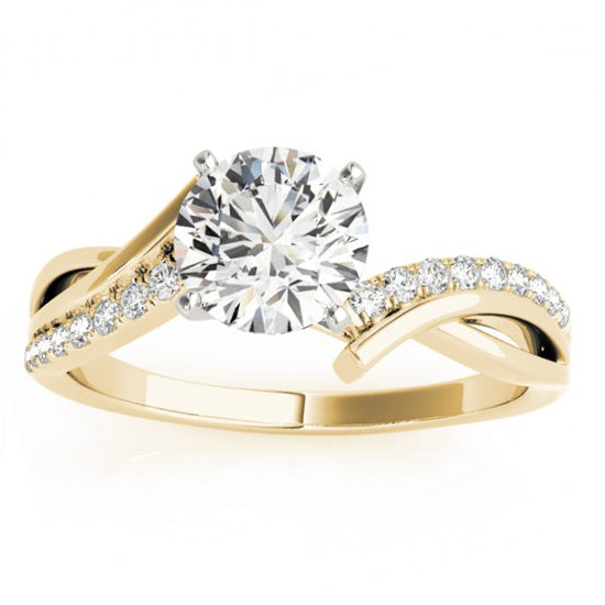 Lab Diamond Twist Bypass Bridal Set Setting 14k Yellow Gold (0.17ct)