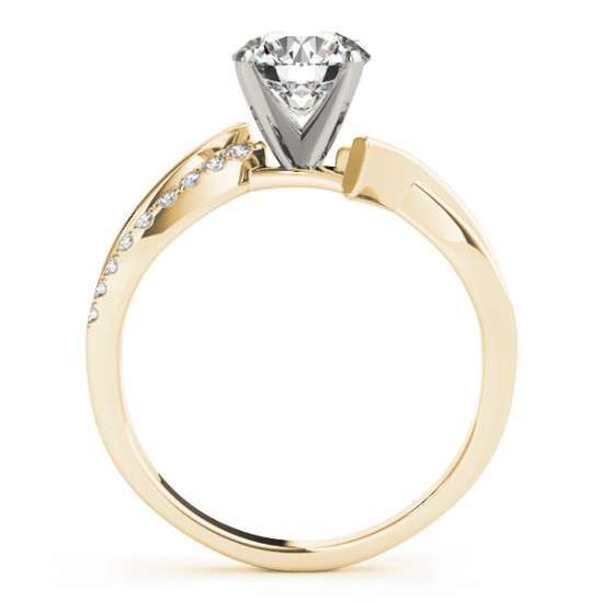 Lab Diamond Twist Bypass Bridal Set Setting 14k Yellow Gold (0.17ct)