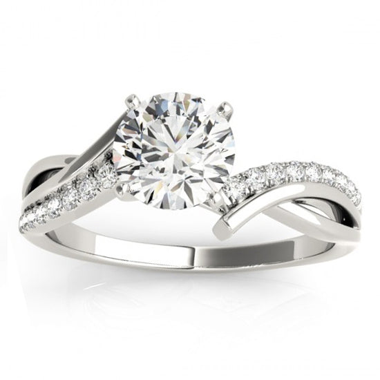 Lab Diamond Twist Bypass Bridal Set Setting Palladium (0.17ct)