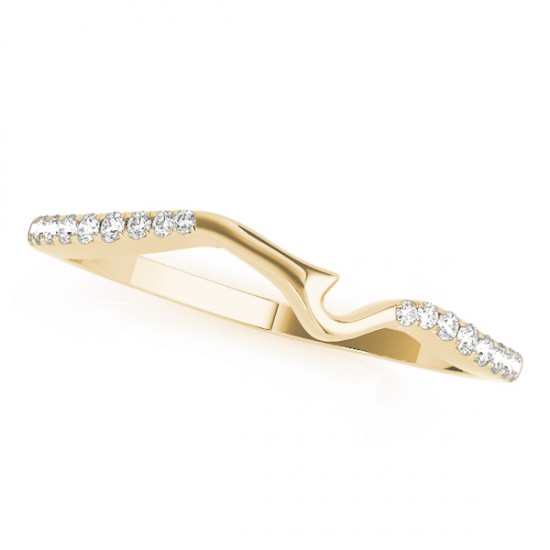 Lab Diamond Contoured Wedding Band Ring 18k Yellow Gold (0.08ct)