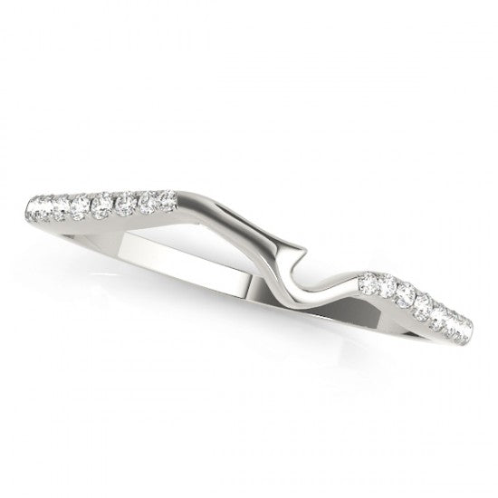 Lab Diamond Contoured Wedding Band Ring Platinum (0.08ct)