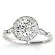Halo Diamond Accent Engagement Ring Setting 14k White Gold (0.17ct)