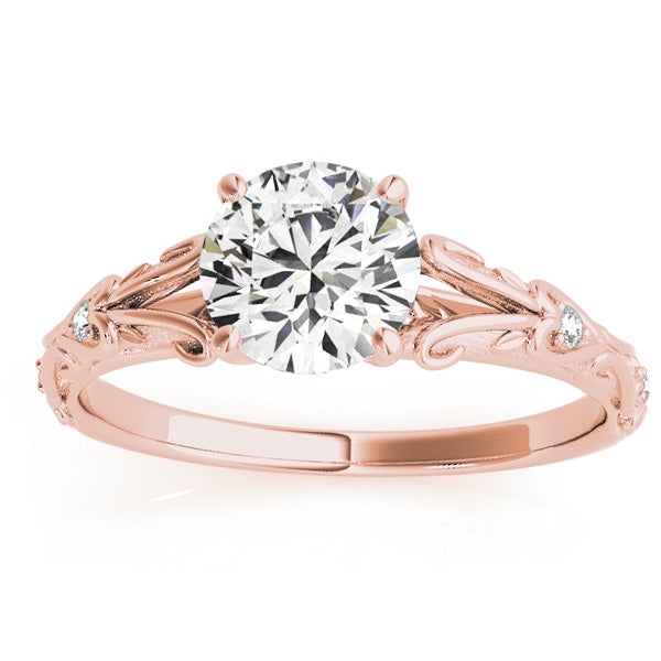 Lab Diamond Antique Style Engagement Ring 18k Rose Gold (0.03ct)