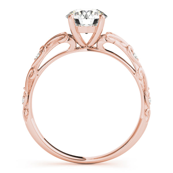 Lab Diamond Antique Style Engagement Ring 18k Rose Gold (0.03ct)
