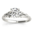 Lab Diamond Antique Style Engagement Ring 18k White Gold (0.03ct)