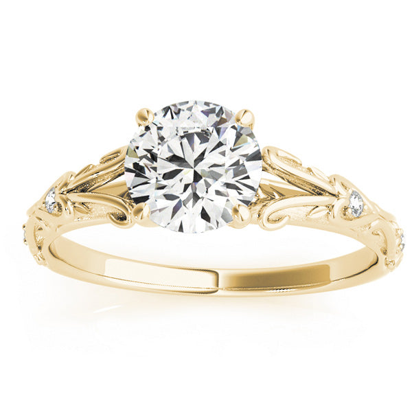 Lab Diamond Antique Style Engagement Ring 18k Yellow Gold (0.03ct)