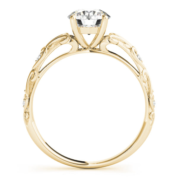 Lab Diamond Antique Style Engagement Ring 18k Yellow Gold (0.03ct)