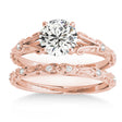Lab Diamond Antique Style Bridal Set 18k Rose Gold (0.07ct)
