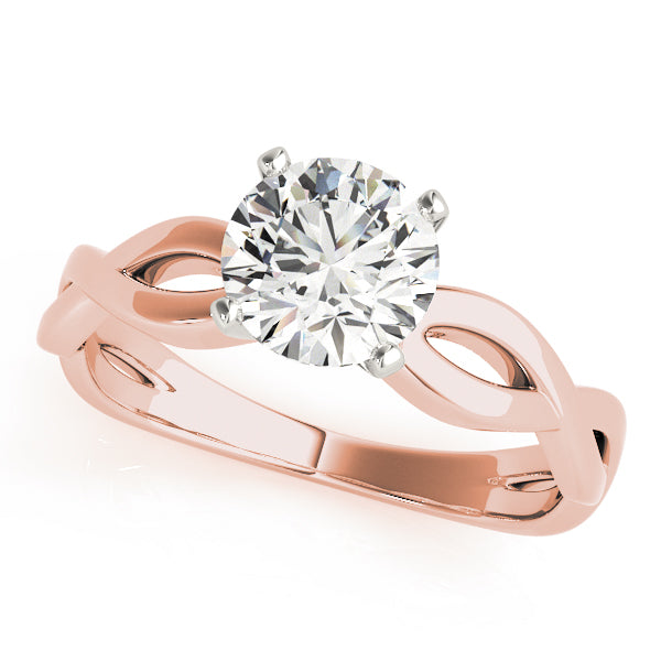 Diamond Twisted Shank Engagement Ring in 14k Rose Gold