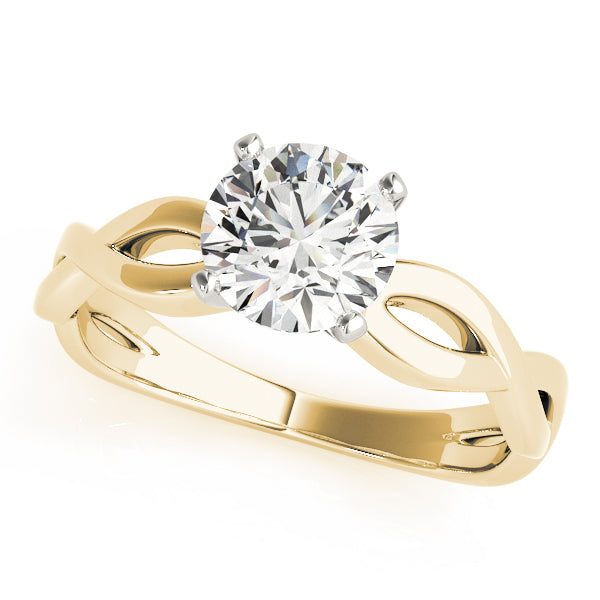 Diamond Twisted Shank Engagement Ring in 18k Yellow Gold