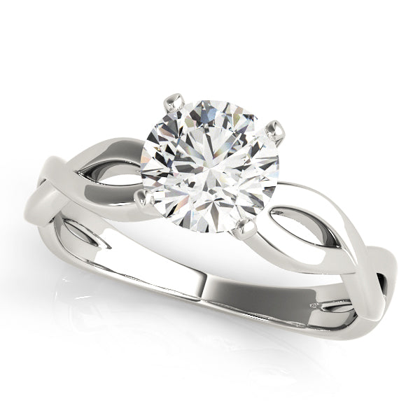 Diamond Twisted Shank Engagement Ring in Palladium
