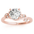 Bypass Floral Lab Diamond Engagement Ring 14k Rose Gold (0.10ct)