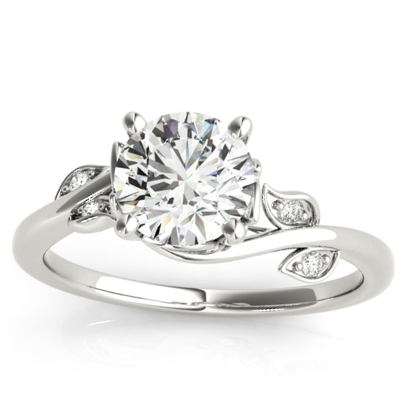 Bypass Floral Lab Diamond Floral Engagement Ring 14k White Gold (0.10ct)