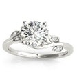 Bypass Floral Lab Diamond Floral Engagement Ring 14k White Gold (0.10ct)