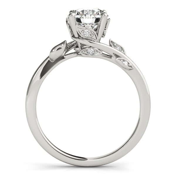 Bypass Floral Lab Diamond Floral Engagement Ring 14k White Gold (0.10ct)