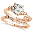 Bypass Floral Diamond Bridal Set Setting 14k Rose Gold (2.05ct)