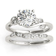 Bypass Floral Diamond Bridal Set Setting 18k White Gold (0.15ct)