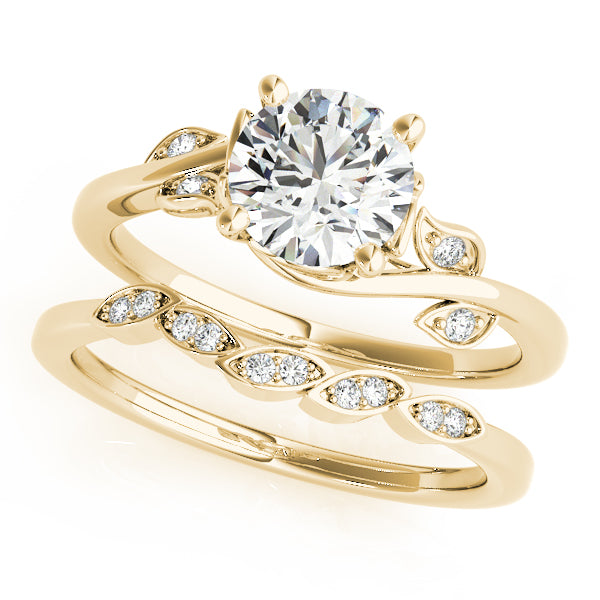 Bypass Floral Lab  Diamond Bridal Set 14k Yellow Gold (2.05ct)