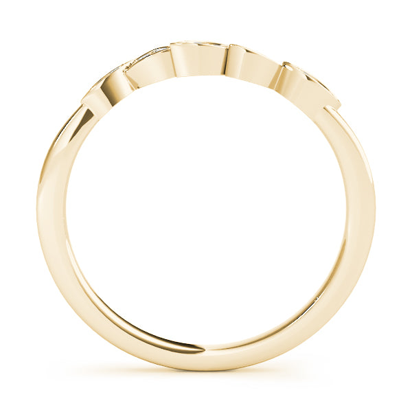 Floral Diamond Wedding Ring Band 14k Yellow Gold (0.05ct)