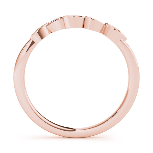 Lab  Floral Wedding Ring  Band 14K Rose Gold (0.05ct)