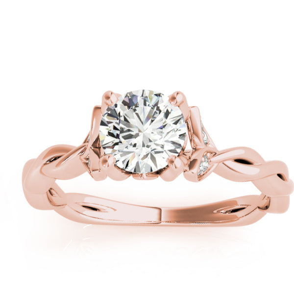 Infinity Leaf Engagement Ring 14k Rose Gold (0.07ct)