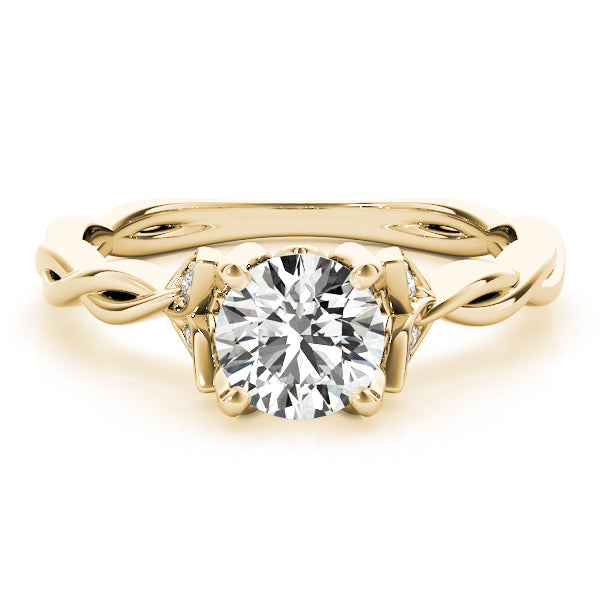 Infinity Leaf Engagement Ring 18k Yellow Gold (0.07ct)