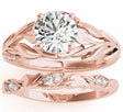 Nature-Inspired Diamond Leaf Bridal Set Setting 14k Rose Gold (0.19ct)