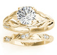 Nature-Inspired Diamond Leaf Bridal Set Setting 18k Yellow Gold (0.19ct)