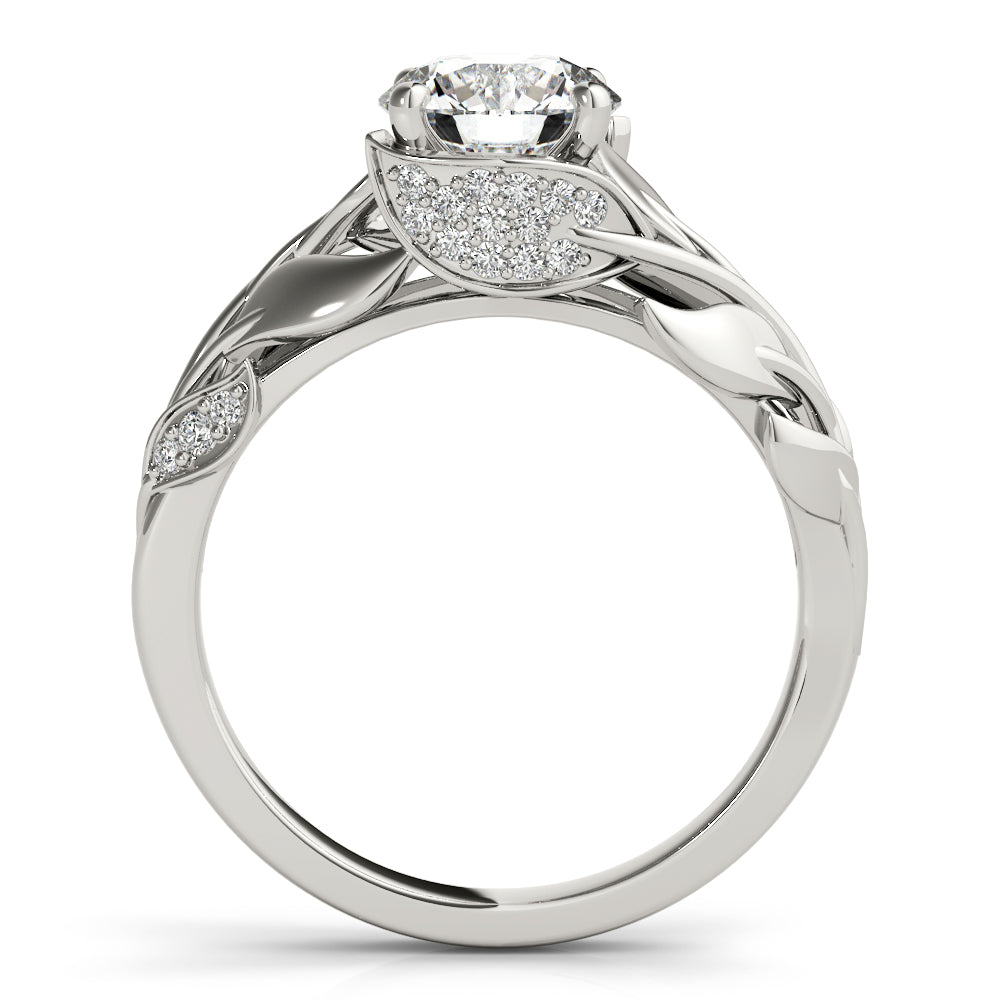 Nature-Inspired Diamond Leaf Bridal Set Setting Platinum (0.19ct)