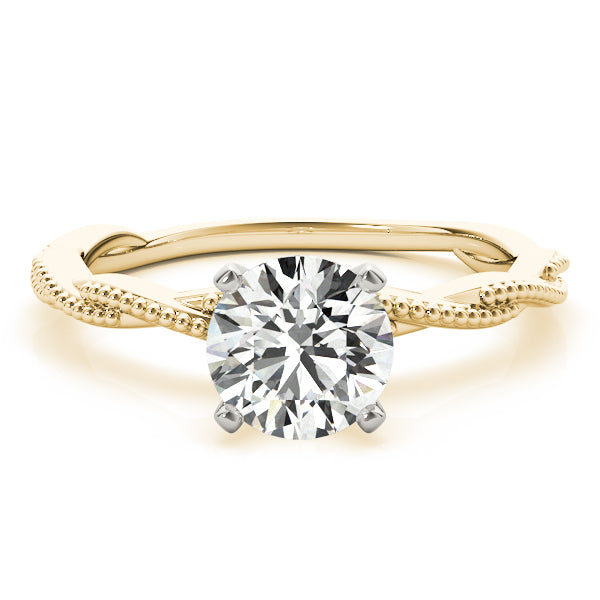 Infinity Solitaire Twist Engagement Ring Setting 14k Yellow Gold