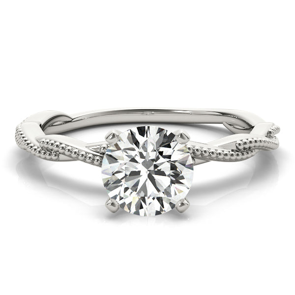 Infinity Solitaire Twist Engagement Ring Setting 18k White Gold