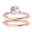 Solitaire Twist Engagement Ring & Wedding Band 14k Rose Gold