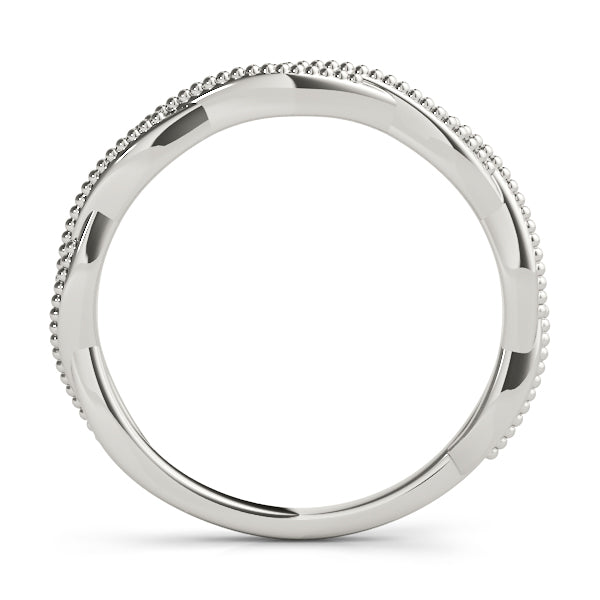 Twisted Infinity Stackable Ring Wedding Band 14k White Gold
