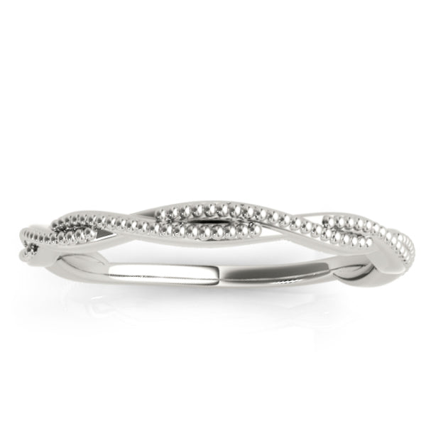 Twisted Infinity Stackable Ring Wedding Band 14k White Gold