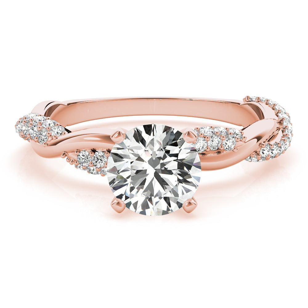 Infinity Twist Diamond Engagement Ring Setting 14k Rose Gold (0.40ct)