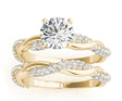 Infinity Twist Diamond Bridal Ring Set Setting 14k Yellow Gold (0.80 ct)