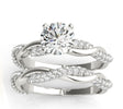 Infinity Twist Diamond Bridal Ring Set Setting 18k White Gold (0.80 ct)