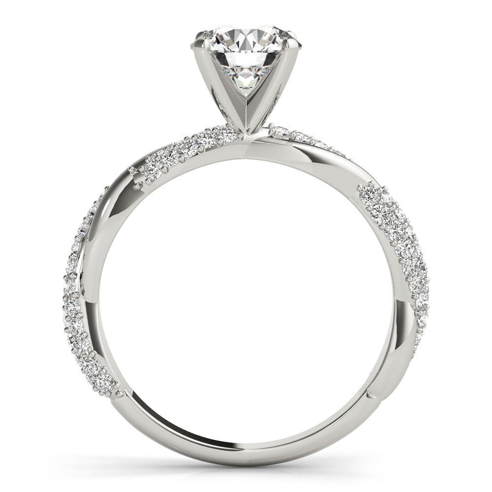 Infinity Collet Ring Setting Interlocking Twisted Diamond Engagement Ring Setting 18k White Gold (0. ...