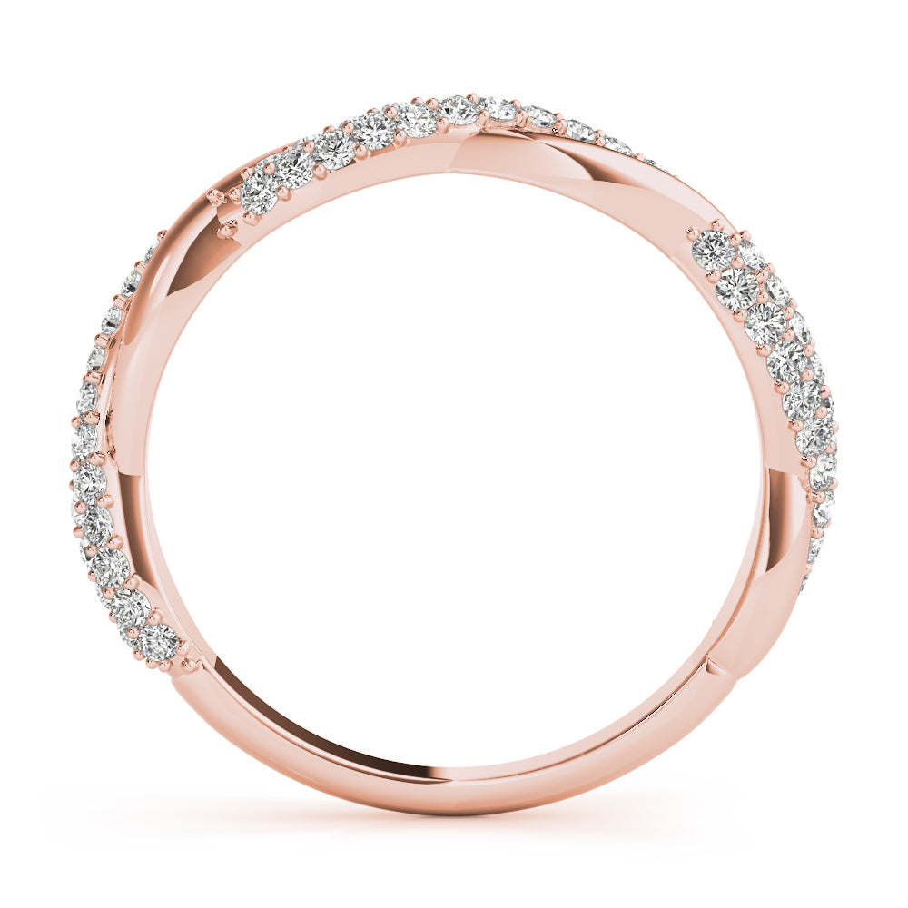 Infinity Twist Diamond Wedding Ring Band 14k Rose Gold (0.40 ct)