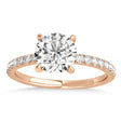 Diamond Single Row Hidden Halo Engagement Ring 14k Rose Gold (0.25ct)