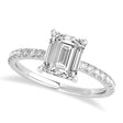 Emerald Lab Diamond Single Row Hidden Halo Engagement Ring 14k White Gold (1.31ct)