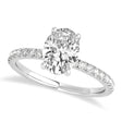 Oval Lab Diamond Single Row Hidden Halo Engagement Ring 14k White Gold (3.00ct)
