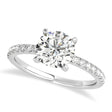 Round Diamond Single Row Hidden Halo Engagement Ring 18k White Gold (1.25ct)