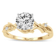 Diamond Vine Leaf Solitaire Engagement Ring 18K Yellow Gold (0.02ct)