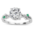 Emerald Vine Leaf Solitaire Engagement Ring in Palladium (0.02ct)