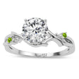 Peridot Vine Leaf Solitaire Engagement Ring in Palladium (0.02ct)